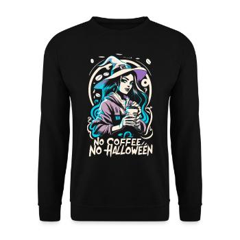 No Coffee No Halloween Coffee Lover Witch - Unisex Sweatshirt - black - Front - Alina (178cm) & Michal (187cm)