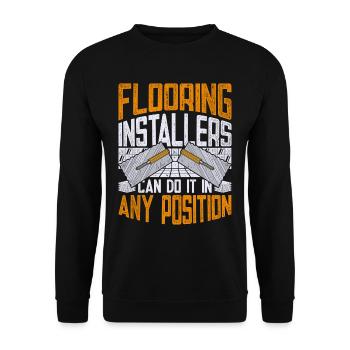 Floor Layer Tiler Screed Layer - Unisex Sweatshirt - black - Front - Alina (178cm) & Michal (187cm)