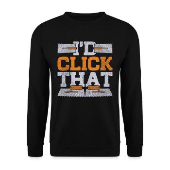 Flooring Tiler I'd Click That - Unisex Sweatshirt - black - Front - Alina (178cm) & Michal (187cm)