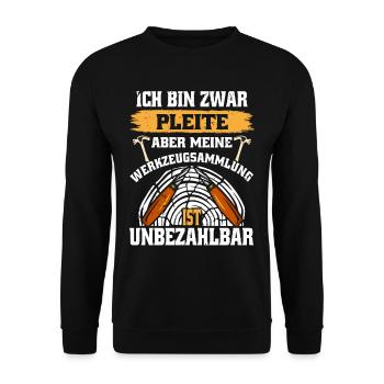 Holzschnitzer Holzschnitzerei - Unisex Pullover - Schwarz - Vorne - Alina (178cm) & Michal (187cm)