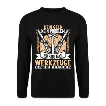 Holzschnitzer Holzschnitzerei - Unisex Pullover - Schwarz - Vorne - Alina (178cm) & Michal (187cm)