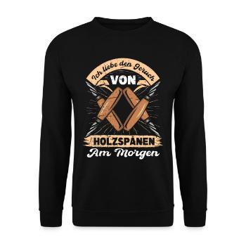 Holzschnitzer Holzschnitzerei - Unisex Pullover - Schwarz - Vorne - Alina (178cm) & Michal (187cm)