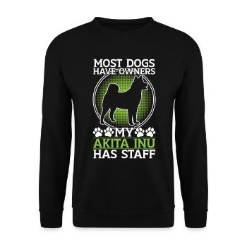 Akita Inu has staff Japanese Akita Inu - Unisex Sweatshirt - black - Front - Alina (178cm) & Michal (187cm)