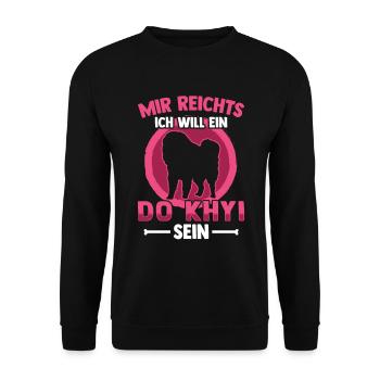 Will ein Do Khyi sein Tibetanische Dogge - Unisex Pullover - Schwarz - Vorne - Alina (178cm) & Michal (187cm)