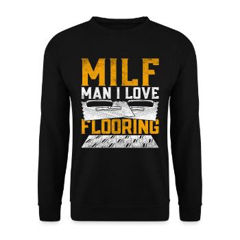 Flooring Tiler Man I Love Flooring - Unisex Sweatshirt - black - Front - Alina (178cm) & Michal (187cm)