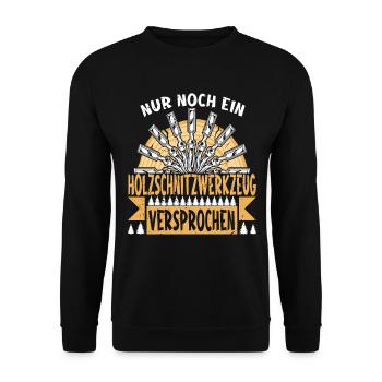 Holzschnitzer Holzschnitzerei - Unisex Pullover - Schwarz - Vorne - Alina (178cm) & Michal (187cm)