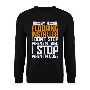 Floor layers, tilers, screed layers - Unisex Sweatshirt - black - Front - Alina (178cm) & Michal (187cm)