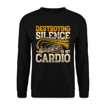 Euphonium Eufonium Destroying Silence Is My Cardio - Unisex Sweatshirt - black - Front - Alina (178cm) & Michal (187cm)