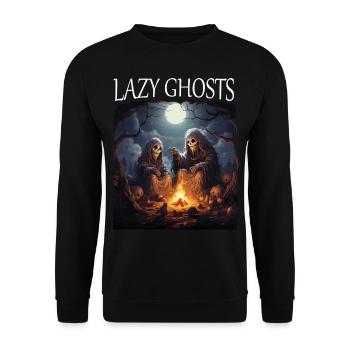 Lazy Ghosts Lazy Ghosts Halloween Shirt Kostuum - Uniseks sweater - zwart - Voor - Alina (178cm) & Michal (187cm)