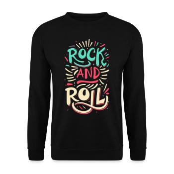 Devise de la déclaration rock and roll - Sweat-shirt Unisexe - noir - Devant - Alina (178cm) & Michal (187cm)