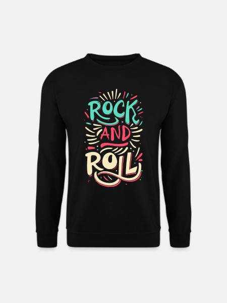 Rock And Roll Rock Statement Motto - Unisex Pullover - Schwarz