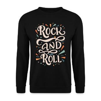 Devise de la déclaration rock and roll - Sweat-shirt Unisexe - noir - Devant - Alina (178cm) & Michal (187cm)