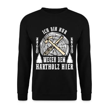 Holzschnitzer Holzschnitzerei - Unisex Pullover - Schwarz - Vorne - Alina (178cm) & Michal (187cm)