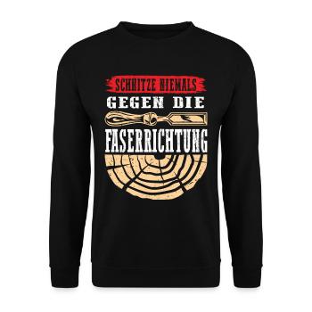 Holzschnitzer Holzschnitzerei - Unisex Pullover - Schwarz - Vorne - Alina (178cm) & Michal (187cm)