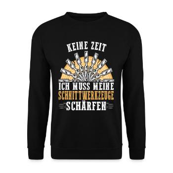 Holzschnitzer Holzschnitzerei - Unisex Pullover - Schwarz - Vorne - Alina (178cm) & Michal (187cm)