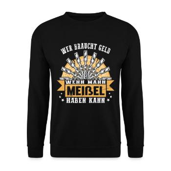 Holzschnitzer Holzschnitzerei - Unisex Pullover - Schwarz - Vorne - Alina (178cm) & Michal (187cm)