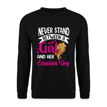 Girl and her Eurasier Eurasian Dog - Unisex Sweatshirt - black - Front - Alina (178cm) & Michal (187cm)