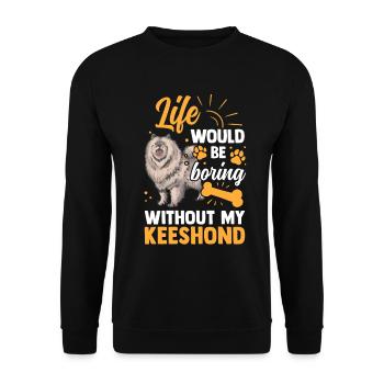 Ce serait ennuyeux sans Wolfsspitz Spitz allemand - Sweat-shirt Unisexe - noir - Devant - Alina (178cm) & Michal (187cm)