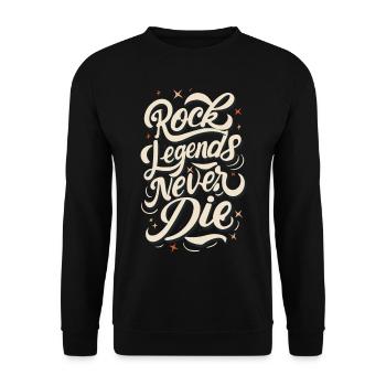Les légendes du rock ne meurent jamais Rock N Roll Musik - Sweat-shirt Unisexe - noir - Devant - Alina (178cm) & Michal (187cm)