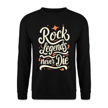 Les légendes du rock ne meurent jamais Rock N Roll Musik - Sweat-shirt Unisexe - noir - Devant - Alina (178cm) & Michal (187cm)