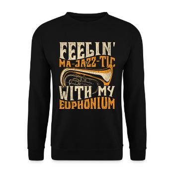 Euphonium Euphoniste Feelin Ma-Jazz-Tic - Sweat-shirt Unisexe - noir - Devant - Alina (178cm) & Michal (187cm)