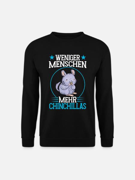Mehr Chinchilla Nagetier Wollmaus - Unisex Pullover - Schwarz