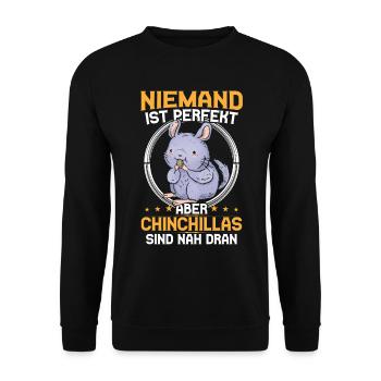 Chinchilla sind perfekt Nagetier Wollmaus - Unisex Pullover - Schwarz - Vorne - Alina (178cm) & Michal (187cm)