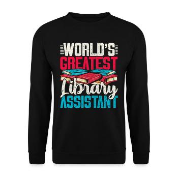 Librarian Library Assistant - Unisex Sweatshirt - black - Front - Alina (178cm) & Michal (187cm)