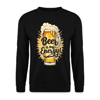 La bière est mon Energy Beer Drinker Beer Lovers - Sweat-shirt Unisexe - noir - Devant - Alina (178cm) & Michal (187cm)