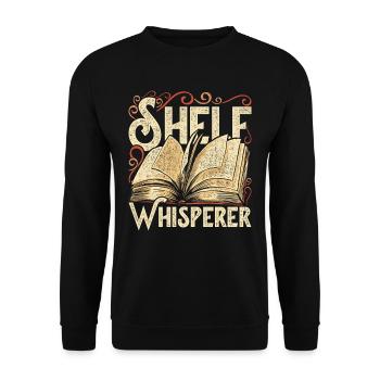 Librarian Librarian Shelf Whisperer - Unisex Sweatshirt - black - Front - Alina (178cm) & Michal (187cm)