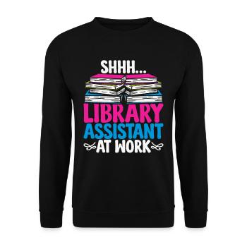 Librarian Librarian Library Assistant - Unisex Sweatshirt - black - Front - Alina (178cm) & Michal (187cm)