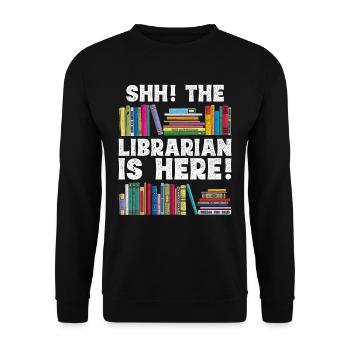 Bibliothekarin Bibliothekar Bibliotheksassistent - Unisex Pullover - Schwarz - Vorne - Alina (178cm) & Michal (187cm)