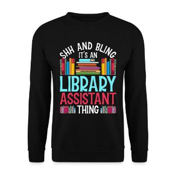 Librarian Librarian Library Assistant - Unisex Sweatshirt - black - Front - Alina (178cm) & Michal (187cm)