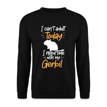 Besoin de temps avec gerbille rongeur Gerbille - Sweat-shirt Unisexe - noir - Devant - Alina (178cm) & Michal (187cm)