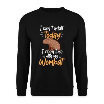 Besoin de temps avec Capybara Capybara Capybara - Sweat-shirt Unisexe - noir - Devant - Alina (178cm) & Michal (187cm)