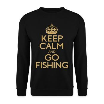 Keep Calm And Go Fishing Angler Sayings - Unisex Sweatshirt - black - Front - Alina (178cm) & Michal (187cm)