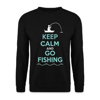 Keep Calm And Go Fishing Angler Sayings - Unisex Sweatshirt - black - Front - Alina (178cm) & Michal (187cm)