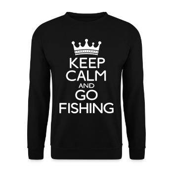 Keep Calm And Go Fishing Angler Sayings - Unisex Sweatshirt - black - Front - Alina (178cm) & Michal (187cm)