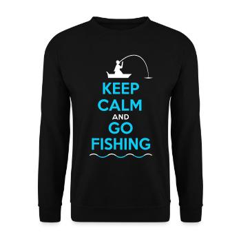 Keep Calm And Go Fishing Angler Sayings - Unisex Sweatshirt - black - Front - Alina (178cm) & Michal (187cm)