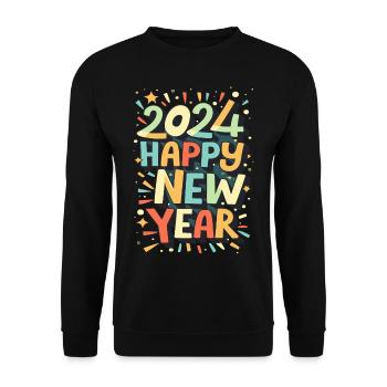 Tenue de fête du Nouvel An 2024 - Sweat-shirt Unisexe - noir - Devant - Alina (178cm) & Michal (187cm)