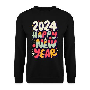 Tenue de fête du Nouvel An 2024 - Sweat-shirt Unisexe - noir - Devant - Alina (178cm) & Michal (187cm)