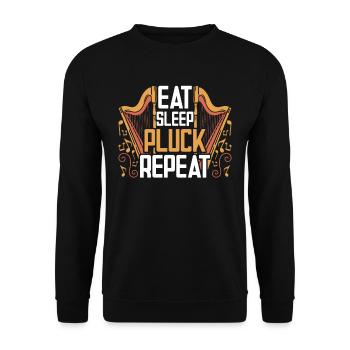 Harp Eat Sleep Pluck Repeat - Unisex Sweatshirt - black - Front - Alina (178cm) & Michal (187cm)