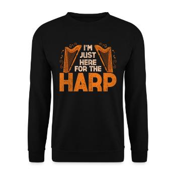 Harfenist Harfenistin Harfenspielerin Harfe - Unisex Pullover - Schwarz - Vorne - Alina (178cm) & Michal (187cm)