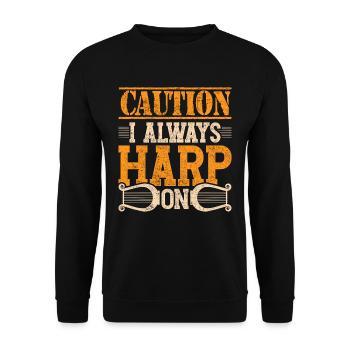 Harfenist Harfenistin Harfenspielerin Harfe - Unisex Pullover - Schwarz - Vorne - Alina (178cm) & Michal (187cm)
