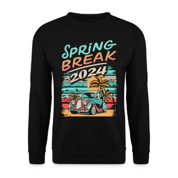 Spring Break 2024 Vacances Rétro Vintage - Sweat-shirt Unisexe - noir - Devant - Alina (178cm) & Michal (187cm)
