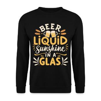 Bière liquide soleil dans un verre Dicton de bière - Sweat-shirt Unisexe - noir - Devant - Alina (178cm) & Michal (187cm)