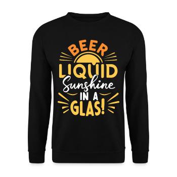 Bière liquide soleil dans un verre Dicton de bière - Sweat-shirt Unisexe - noir - Devant - Alina (178cm) & Michal (187cm)