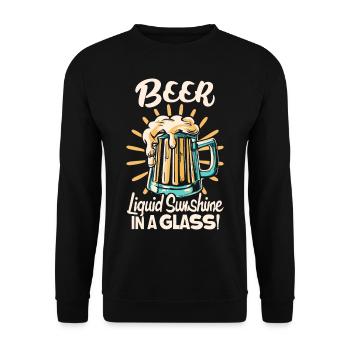 Bière liquide soleil dans un verre Dicton de bière - Sweat-shirt Unisexe - noir - Devant - Alina (178cm) & Michal (187cm)