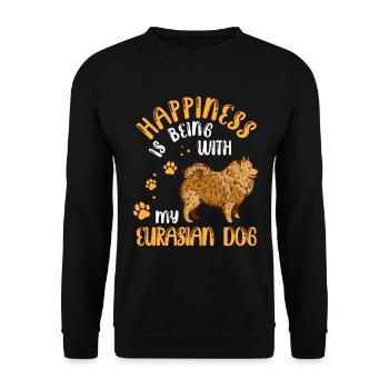 Eurasier makes me happy Eurasier - Unisex Sweatshirt - black - Front - Alina (178cm) & Michal (187cm)