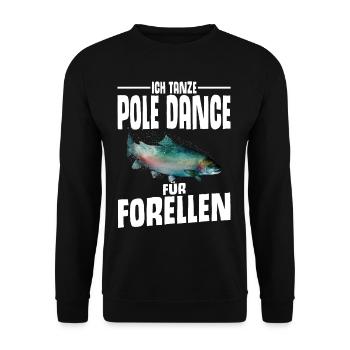 Forellen Angeln - Unisex Pullover - Schwarz - Vorne - Alina (178cm) & Michal (187cm)